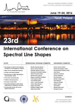 June 19-24, 2016 - 23rd International Conference on Spectral Line