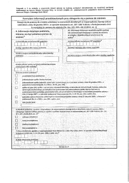 Formularz informacji przedstawianych przy ubieganiu się o pomoc