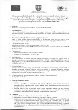 Informacja o zasadach ubiegania się o przyznanie pomocy w