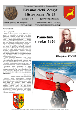 Pamiętnik z roku 1920 Krasnosielcki Zeszyt Historyczny Nr 23