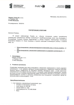 Warszawa, dnia 26.05.2015 r. Rejestry Online Sp. z 0.0. ul. Potocka