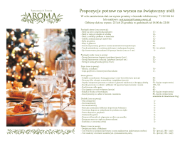 Wigilia na wynos - Restauracja & Pizzeria Aroma