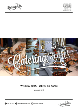 2015 menu wigilijne CATERING ARTS prywatnie na wynos