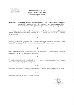 Zarządzenie nr 87.2015