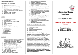 Informator Obozu Letniego Szczepu 19 KDL Lubniewice 5-31