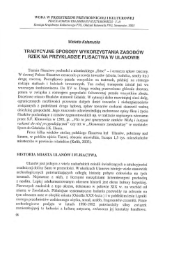 tradycyjne sposoby wykorzystania zasob&oacute;w