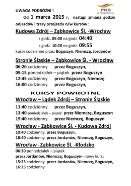 Ząbkowice Śl. -Wrocław Stronie Śląskie