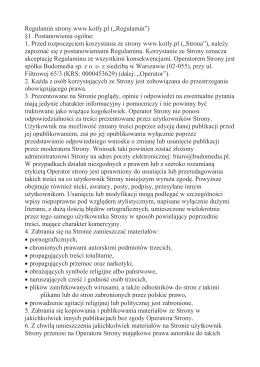 Regulamin strony www.kotly.pl („Regulamin”) §1. Postanowienia