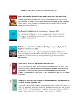 Warte przeczytania - książki dla bibliotekarzy 2015