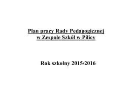 Plan pracy Rady Pedagogicznej w Zespole Szkół w
