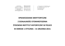 Prezentacja z działalności merytorycznej SŻIH w 2014