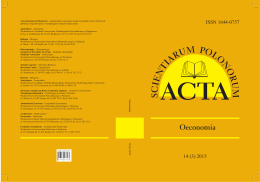 Acta Scientiarum Oeconomia 14 (3) 2015