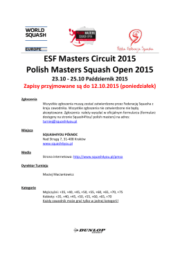 ESF Masters Circuit 2015 Polish Masters Squash