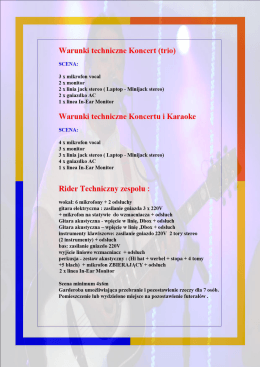 Warunki techniczne Koncert (trio)