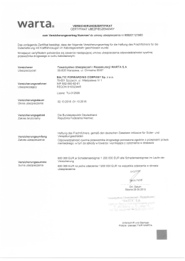 Warta. - Baltic Forwarding Company Sp. z oo