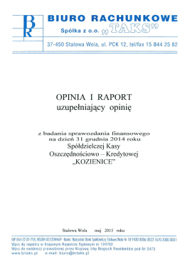 Opinia biegłego rewidenta za 2014r.