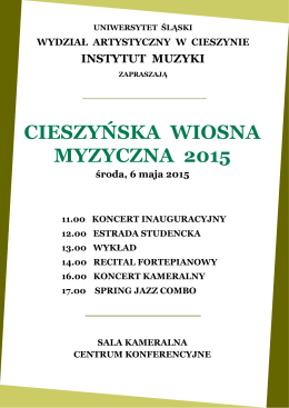 Program Cieszyńskiej Wiosny Muzycznej 2015