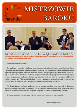 MISTRZOWIE BAROKU - Filharmonia Sudecka w Wałbrzychu