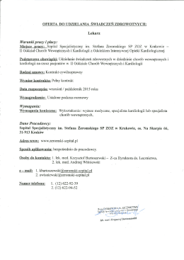 Warunki pracy i płacy: