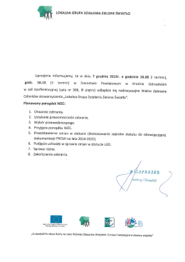 LOKALNA GRUPA DZIAŁANIA ZIELONE ŚWIATŁO