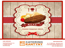 menu piknikowe 2015 - Catering Kantyny Quality Food Services