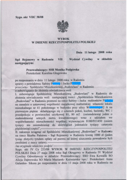 Wyrok w sprawie Sabiny i Jacka P z dnia 11 lutego 2008 r. o