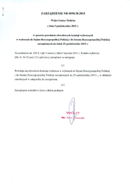 Zarządzenie Nr 0050.38.2015 Wójta Gminy Medyka z dnia 5