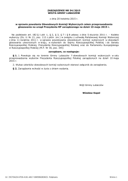 Zarządzenie 54/2015 w sprawie powołania składów OKW