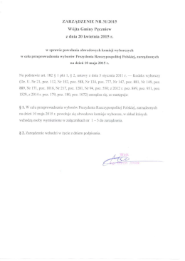 ZARZĄDZENIE NR 31/2015