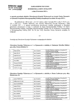 BURMISTRZ GMINY zARzADzENIE NR 51/2015