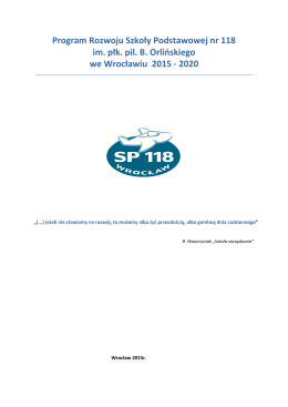 Program rozwoju - Witamy na stronie Sp 118 we Wrocławiu