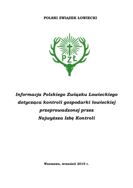 Informacja Polskiego Związku Łowieckiego dotycząca