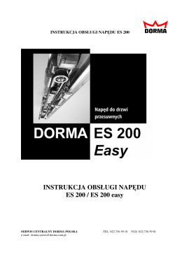 INSTRUKCJA OBSŁUGI NAPĘDU ES 200 / ES 200 easy