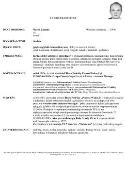 JĘZYKI OBCE: - Planeta Wakacji