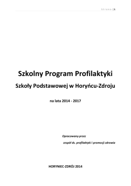 szkolny program profilaktyki 2014-2017 - Horyniec