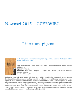 Nowości 2015 – CZERWIEC Literatura piękna