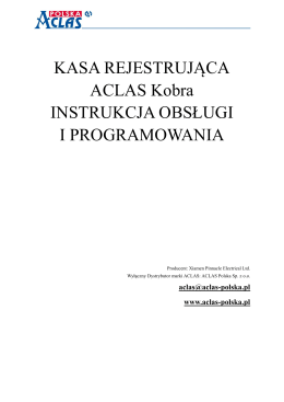 Instrukcja obsługi i programowania kasy ACLAS Kobra
