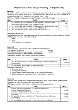 Przykładowe zadania na egzamin ustny – 1TR (semestr II)