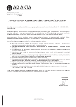 zintegrowana polityka jakości i ochrony środowiska_12.11.2015