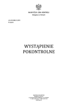 Wystąpienie pokontrolne