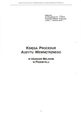 Księga Procedur Audytu Wewnętrznego w Urzędzie Miejskim w