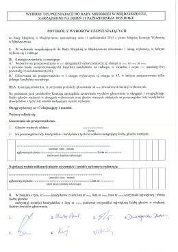 PoToK&oacute;Ł z wYBoR&Oacute;W UZUPEŁNIAJĄCYCH