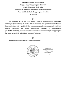 Zarządzenie Nr 0120