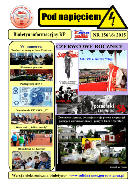 Numer 156/6/2015 - NSZZ Solidarność ENEA Oddział Gorzów Wlkp.