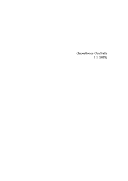 Quaestiones Oralitatis I 1 (2015) - Pracownia Badań nad Tradycją