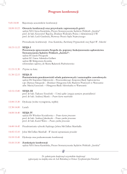Program konferencji - Stowarzyszenie Sędziów Polskich Iustitia