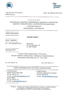 szKoLENIA DLA sĘDzIÓw, REFERENDARZY