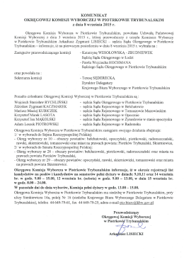komunikat okręgowej komisji wyborczej w piotrkowie trybunalskim