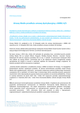 Airway Medix przedłuża umowę dystrybucyjną z AMBU A/S