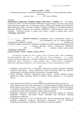 Umowa nr POZ/…../2015 o udzielenie zamówienia na udzielanie